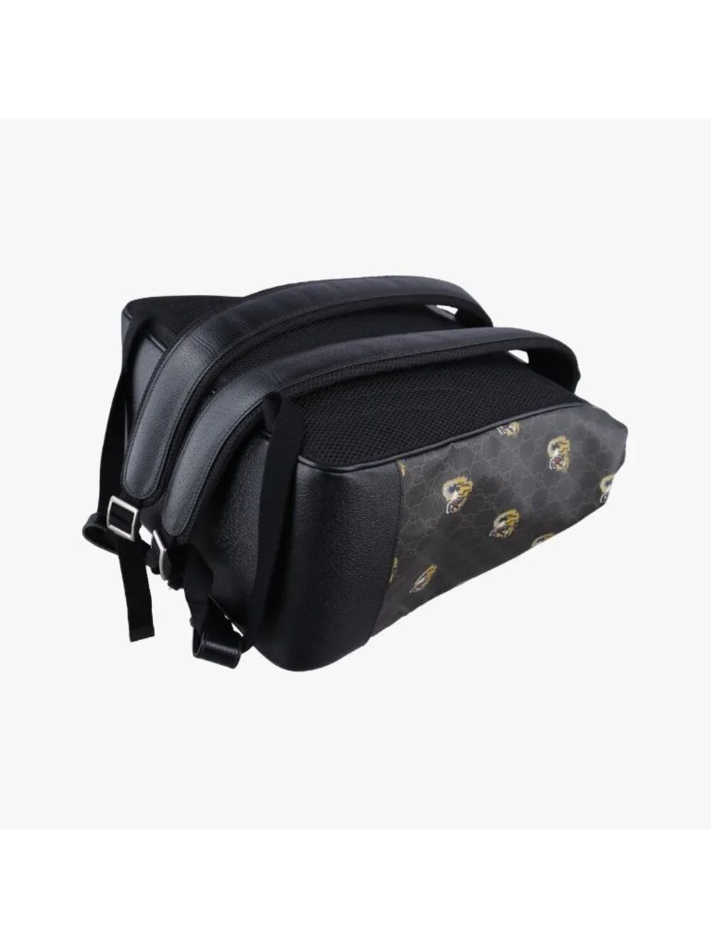 Gucci Interlocking Black GG Supreme Canvas Leather Backpack